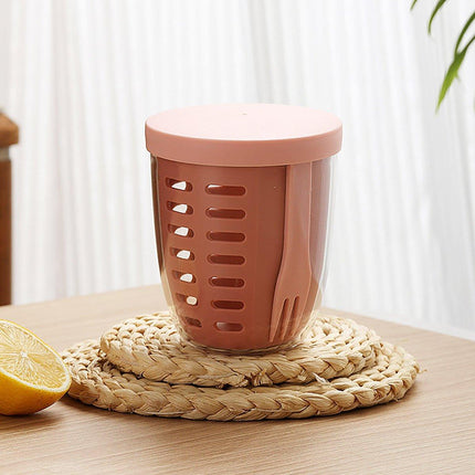 Portable Drainable Fruit Cup Plastic Sealed Cup for Snacks and Travel Use