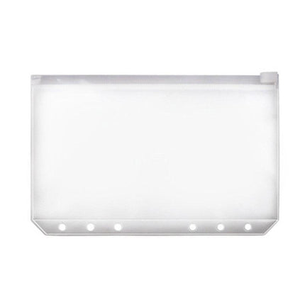 12x A5/A6/A7 Binder Pocket Zipper 6 Holes PVC Document Filling Bags Clear Kit - Aimall