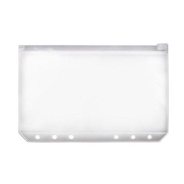 12x A5/A6/A7 Binder Pocket Zipper 6 Holes PVC Document Filling Bags Clear Kit - Aimall