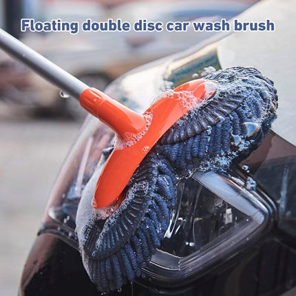Retractable Double Head Car Cleaning Tool Chenille Wash Mop Rotating Soft Brush
