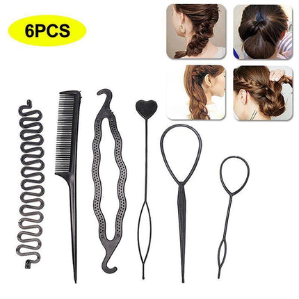 6X Hair Tools Set Design Styling Braiding Accessories DIY Girls Women Clip Pin - Aimall