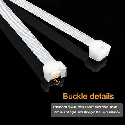 100X Cable Ties Zip Ties Nylon UV Stabilised Bulk White Cable Ties - Aimall
