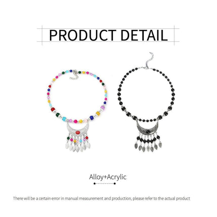 Vintage Ethnic Crescent Leaf Fringe Headpiece Forehead Chain Boho Fashion