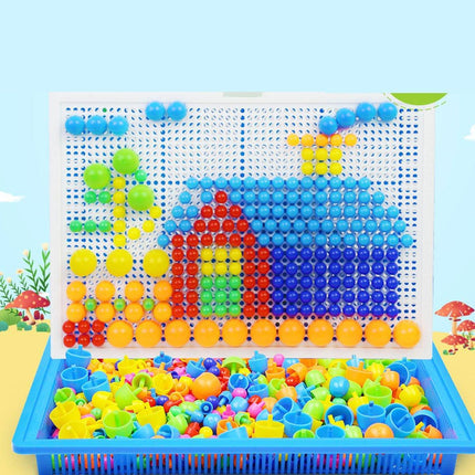 Mushroom Nail Educational DIY Puzzle Toy Set for Creative Learning and Play