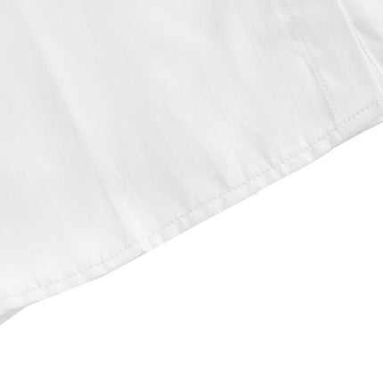 SKY BLUE Girls Peter Pan Collar Long Sleeve School Shirt with two button Adjustable Cuff - Aimall