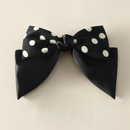 Girls Women Bow Ribbon Polka dots Hair head clip barrette headwear Korean Style - Aimall