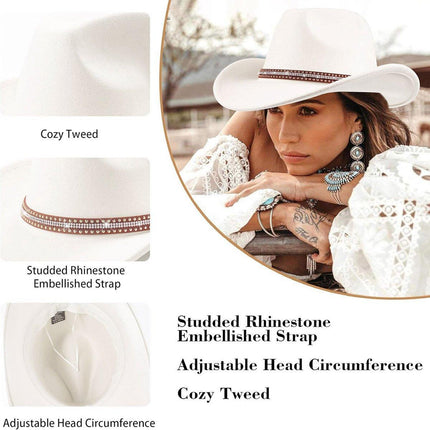 Western Cowboy Hat American  Jazz Hat for Men Women Upside Down Top Hat