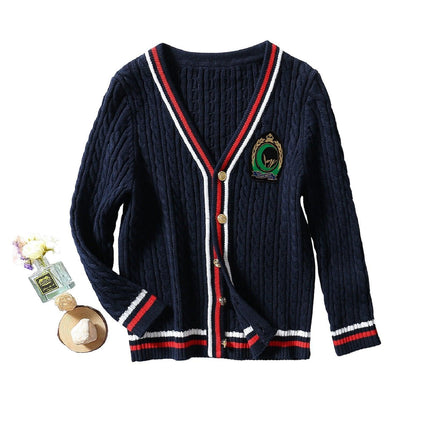 Kids Warm Cardigan Unisex Cozy Knitwear Sweater Boys Girls Fashion Knit - Aimall