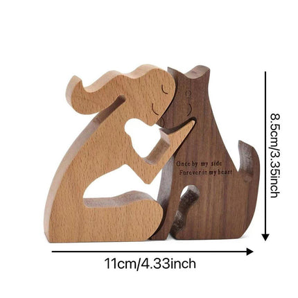 Puppy Wooden Ornament Pet Memorial Desktop Decoration for Home or Office Display
