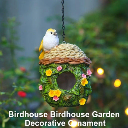 Resin Hanging Birdhouse Outdoor Garden Birdhouse for Birds Wild Birds Nesting