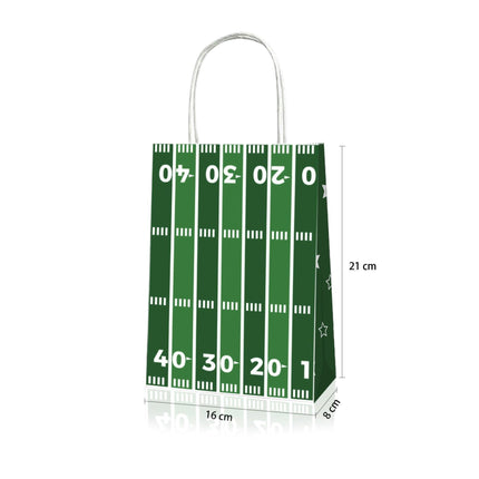 Rugby Themed Kraft Paper Tote Bags Durable 150g Kraft Paper for Sports Fans