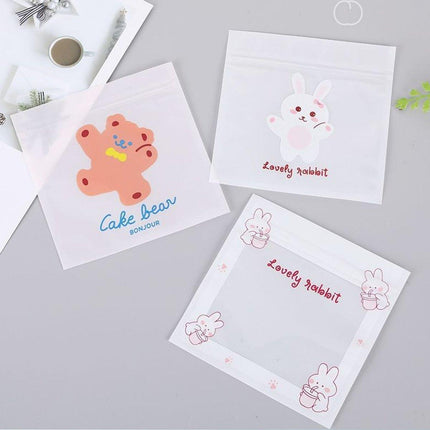 100pcs Cute Cartoon Ziplock Bags for Snacks Candy Cookies Plastic Storage Bags