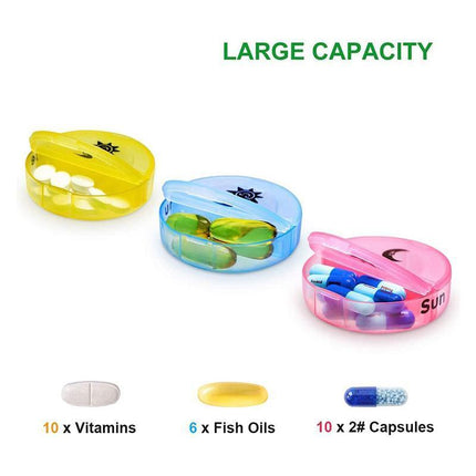 7 Day Weekly Case Dispenser Medicine Tablet Organizer Storage Container Pill Box - Aimall
