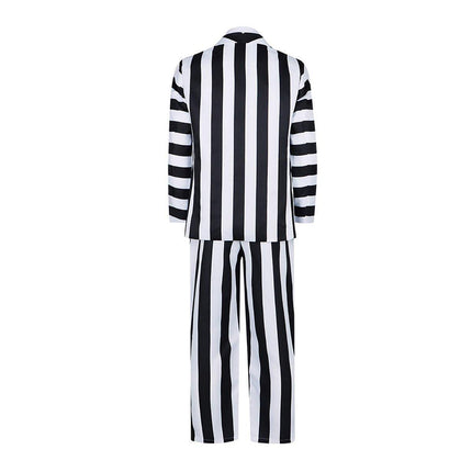 Archmage Cos Suit Beetle Sauce Michael Keaton Black And White Striped Suit Cosplay Halloween Suit