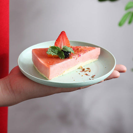 12pcs 15cm Round Ceramic Plate for Fruit Dumplings Household Vegetable Dish
