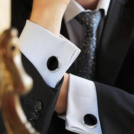 8Pcs Mens Cufflinks Shirt Tuxedo Wedding Party Buttons Cufflinks Black