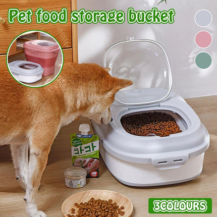 Folding Rice Flour Grain Bucket Moisture Insect Proof Large Storage Pet Dog - Aimall