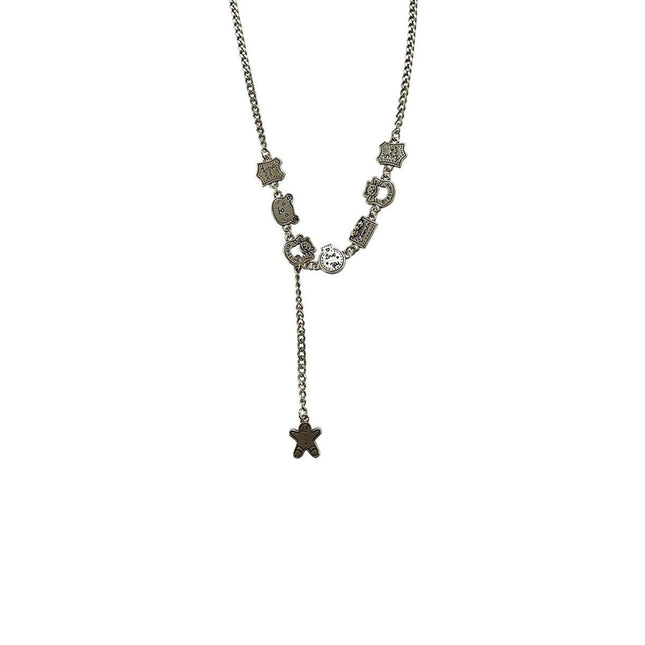 Gingerbread Man Tassel Necklace Womens Sweater Chain Fashion Jewelry Gift