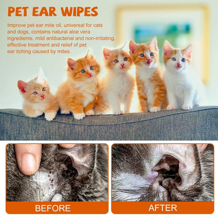 Pet Ear Wipes Gentle Cleaning Deodorizing Mite Removal Ear Wax Care Products