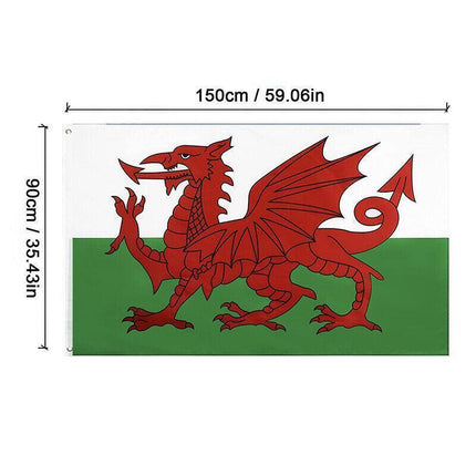 Large Wales Welsh Flag Heavy Duty Outdoor 90 X 150 CM - 3ft x 5ft - Aimall