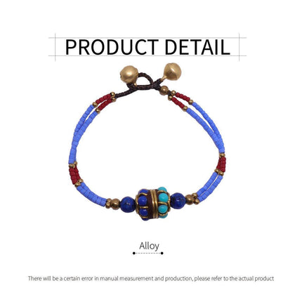 Ethnic Style Handmade Bracelet Color Stone Sky Bead Fashion Round Bead Bracelet