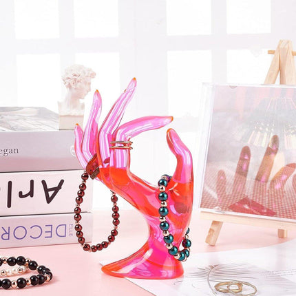 Plastic Ring Display Rack Jewelry Hand Mold Stand for Rings Accessories Display