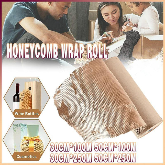 Eco Friendly Honeycomb Roll Kraft Paper Bubble Wrapping Cushioning Gift Craft - Aimall