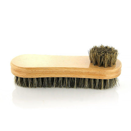 Double Sided Leather Shoe Polish Brush Oval Oiled Scrub Shoe Cleaning Tool