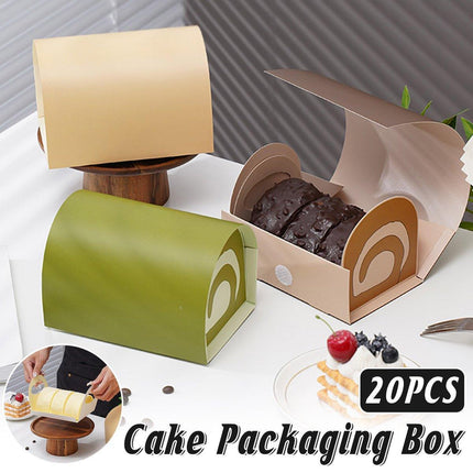 20pcs Baking Boxes for Cake Roll Swiss Roll Mousse Pastry Towel Roll Packaging