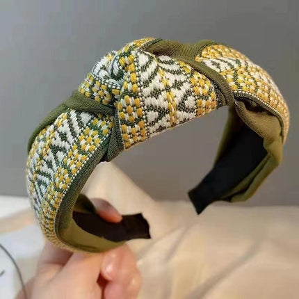 Women Lady Retro Boho Embroidery Cotton Wide Hair Headband Head Wrap Band hoop - Aimall