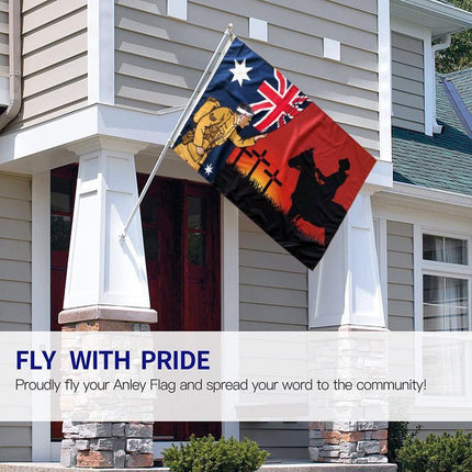 Lest We Forget Flag Australian War Horse Flag ANZAC Day Remembrance Flag - Aimall