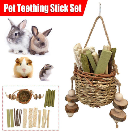 Pet Teething Stick Set Chew Toys for Hamster Dental Care Small Animal Supplies