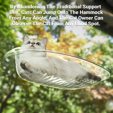 Cat Hammock Bed Glass Hanging Basket Clear Pet Nest Elevated Sleeping Bed
