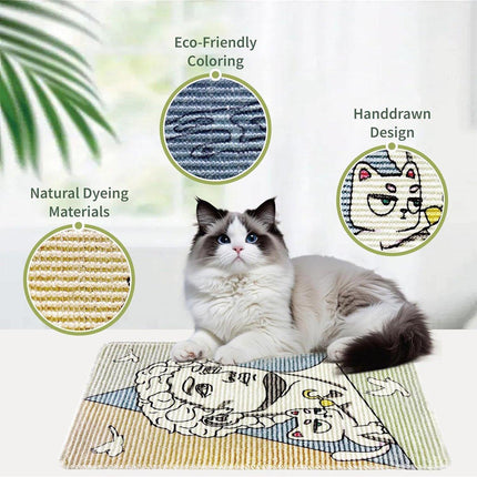 Sisal Cat Scratching Mat Wall Sticker Vertical Wear-resistant Claw Sharpening