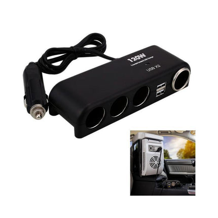 4 Way 12V 24V Multi Socket Car Cigarette Lighter Splitter USB Charger Adapter - Aimall