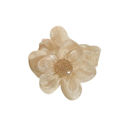 Women Gauze Flower hairband Mesh Bow Hair Claw Hair Grab Clip Hair Accessories - Aimall