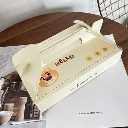 10 Pack Cake Box Set Cardstock Printed Partitioned Interior for Macarons Pastrie