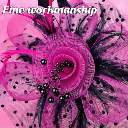 Vintage Accessories Mesh Veil Headpiece Feather Floral Headwear for Women Party