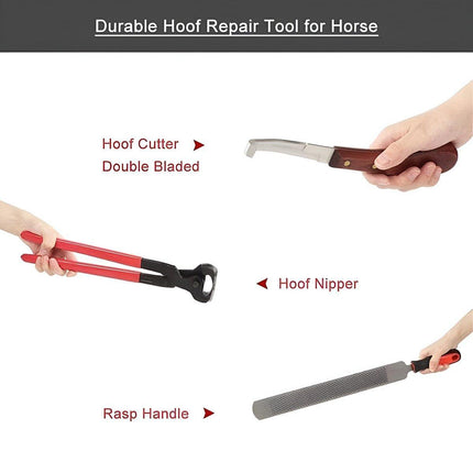 14 Inch Shoe Repair Tool Set Pliers Knife File Horseshoe Shear Hoof Trimming Kit