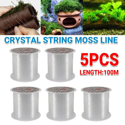 5pcs Aquarium Moss Binding Line 0.25mm Transparent Fishing Line for Plant Tank