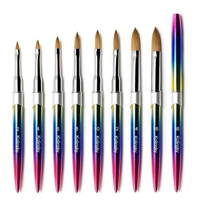 Kolinsky Acrylic Nail Art Brush Manicure Powder Professional Tools Size #2-18 - Aimall