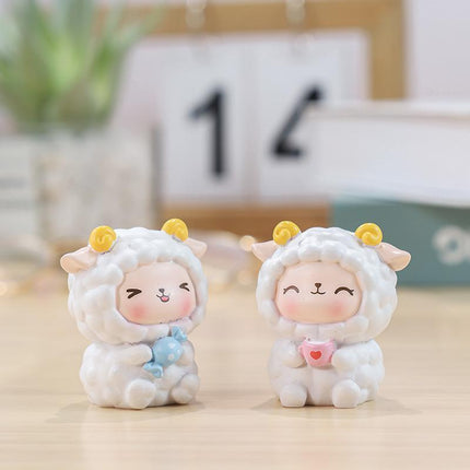 Creative Mini Cartoon Lamb Resin Figurines Duck Ornament Statue Miniatures - Aimall