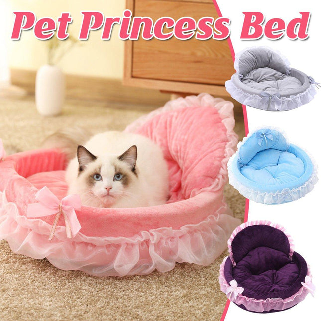 Princess Pet Kennel Soft Comfortable Cat and Dog Bed House for Small Pets