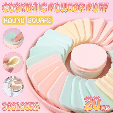 20PCS Powder Makeup Sponges Round/Square Foundation Blender Sponge Powder Puff - Aimall