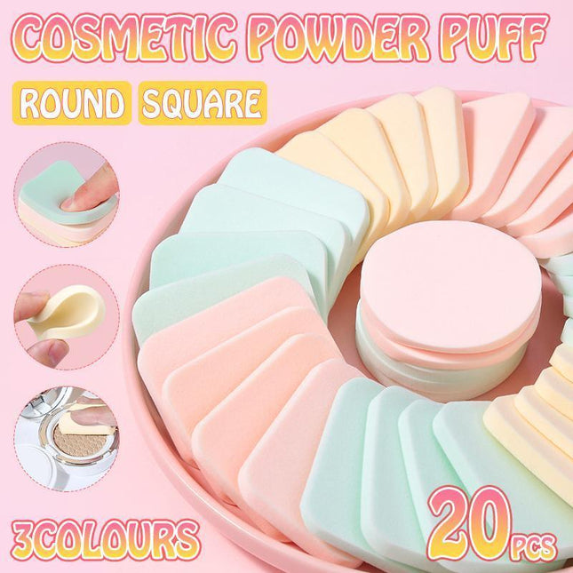20PCS Powder Makeup Sponges Round/Square Foundation Blender Sponge Powder Puff - Aimall
