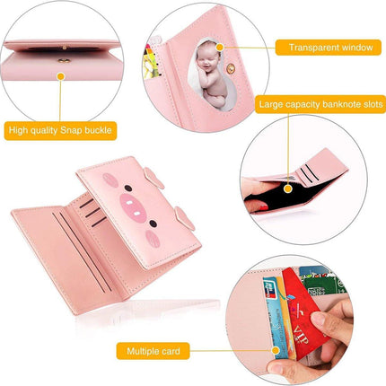 Womens Cute Cartoon Short Wallet Small Three Fold Multi Card Holder Wallet
