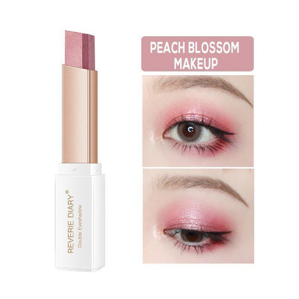 Glitter Double Colour Gradient Eyeshadow Stick Two Tone Eye Shadow Pen Cosmetics - Aimall