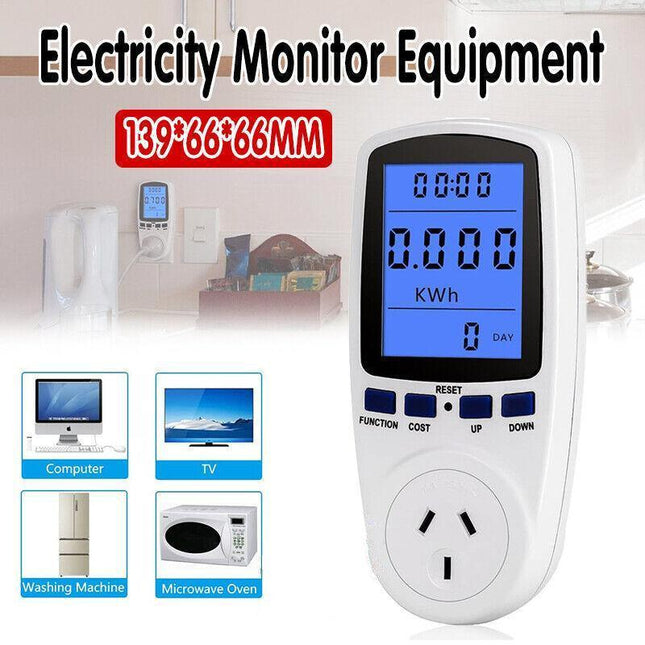 Au Power Meter Energy Consumption Watt Meter Electricity Monitor Equipment 240V - Aimall