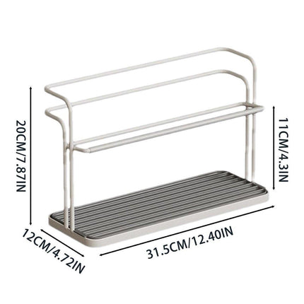 Double Cup Holder Home Desktop Upside Down Draining Rack Storage Shelf Organiser