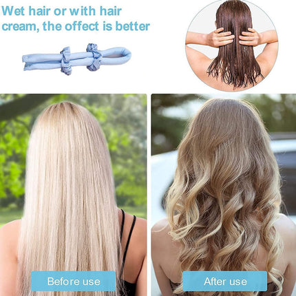 Heatless Curling Rod Headband Lazy Curler No Heat Curls Ribbon Hair Hair Curlers - Aimall